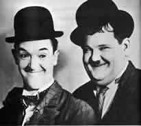 Stan & Ollie in a classic pose.
